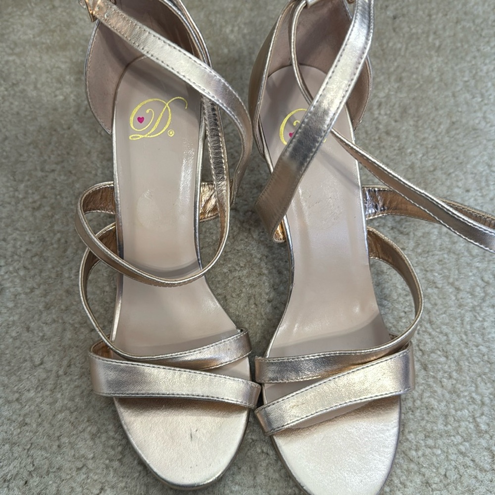 Rose gold heels - slightly worn size 8